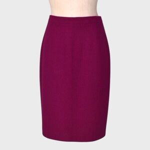 Escada Magenta Wool Blend Pencil Skirt